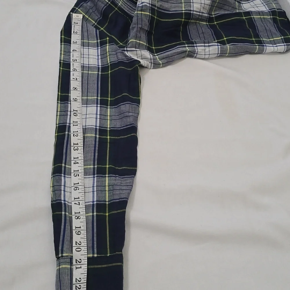 J. Crew Navy and Lime‎ Plaid Button Down Shirt 6